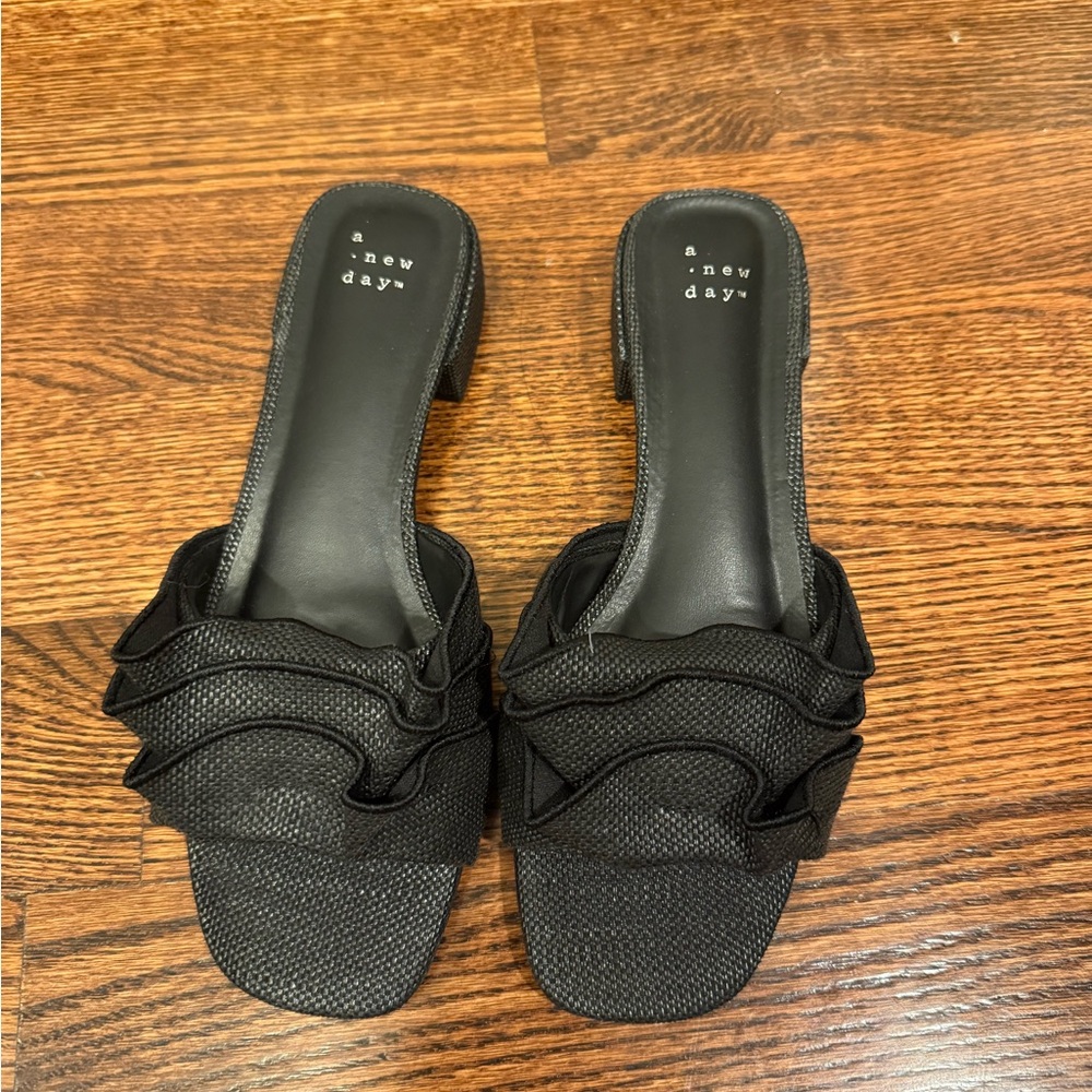 A New Day Black Textured Mules